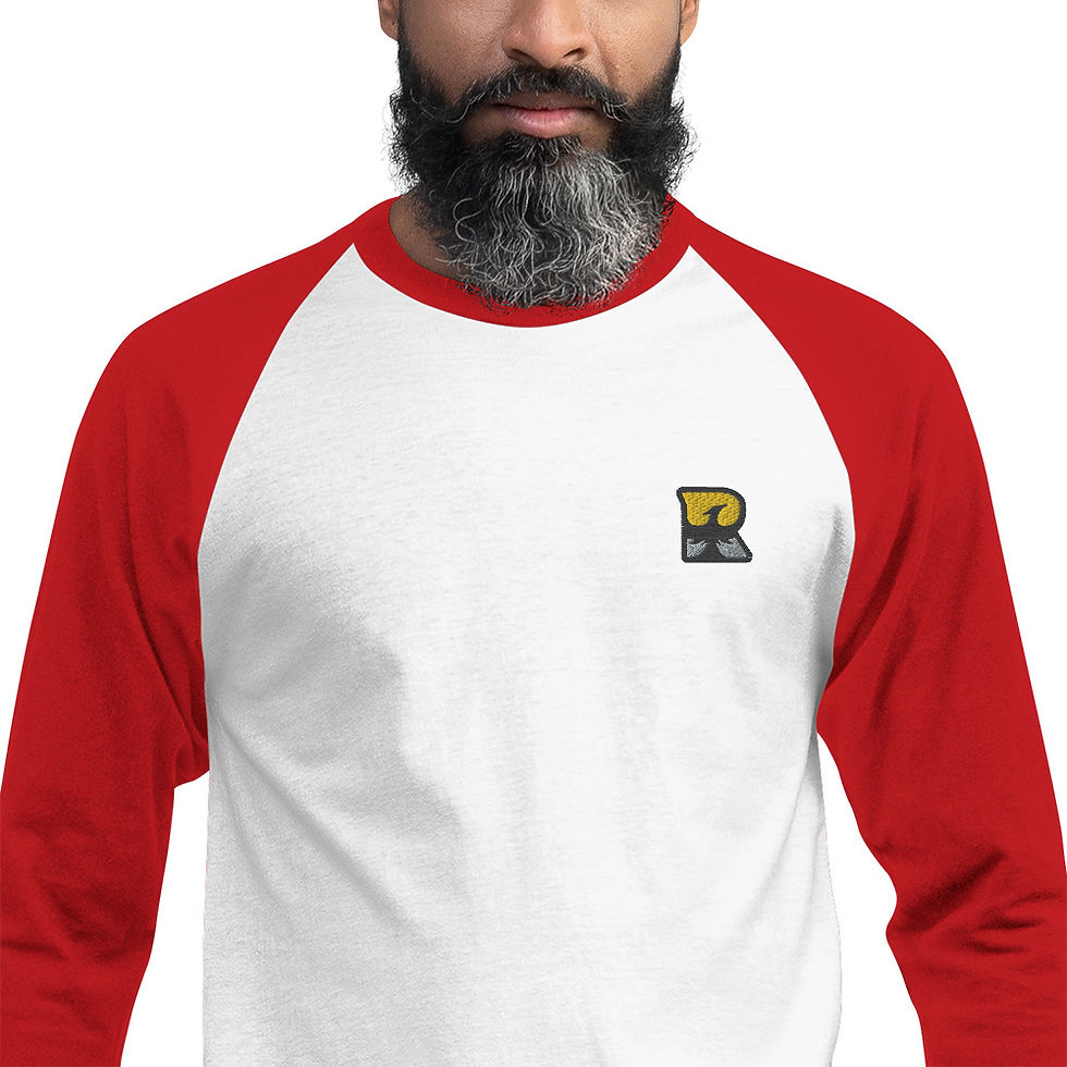Thumbnail: 3/4 Sleeve Ring-Spun Cotton Raglan Shirt - R logo