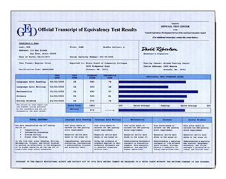 Novelty GED Transcript | Free PSD GED Certificate Template