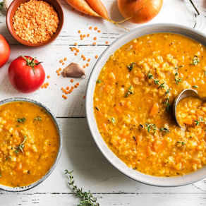 nourishing lentil and vegetable soup 