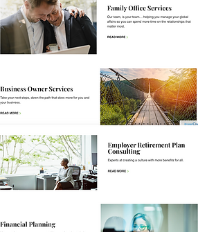 service page of Legacy website