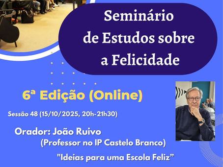 66 inscritos para o Seminário de hoje, 4ª feira, sobre Escola Feliz e o autor do livro...