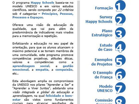 Programa Happy Schools - uma formação da DGAE e do IU Atlântica (Portugal) baseada no modelo da UNESCO