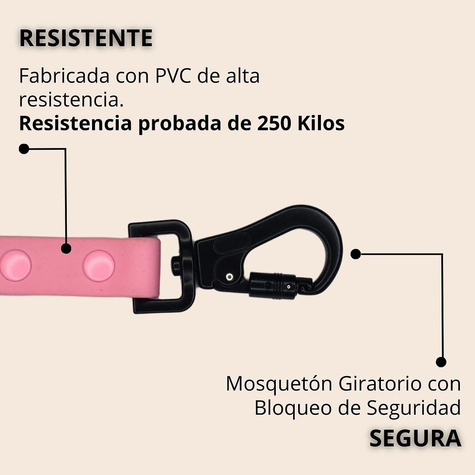 Miniatura: Correa Manos Libres - Impermeable - Multiuso 5 en 1 - Perro - Rosada