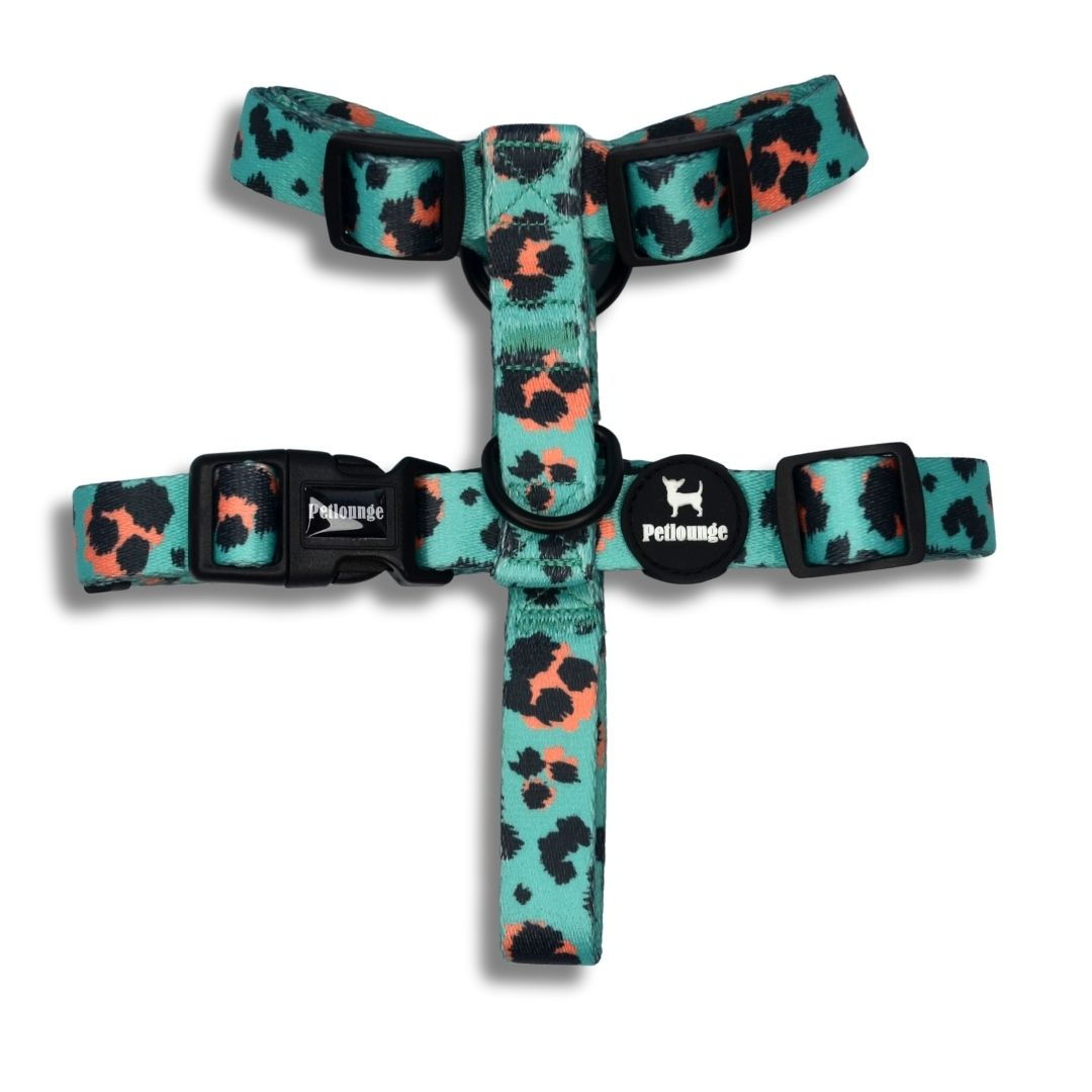 Arnés H para Perros y Gatos - Mint Leopard