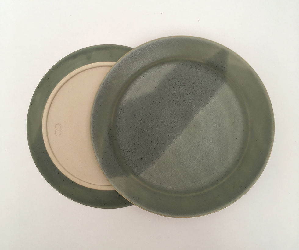 Assiette plate vert olive