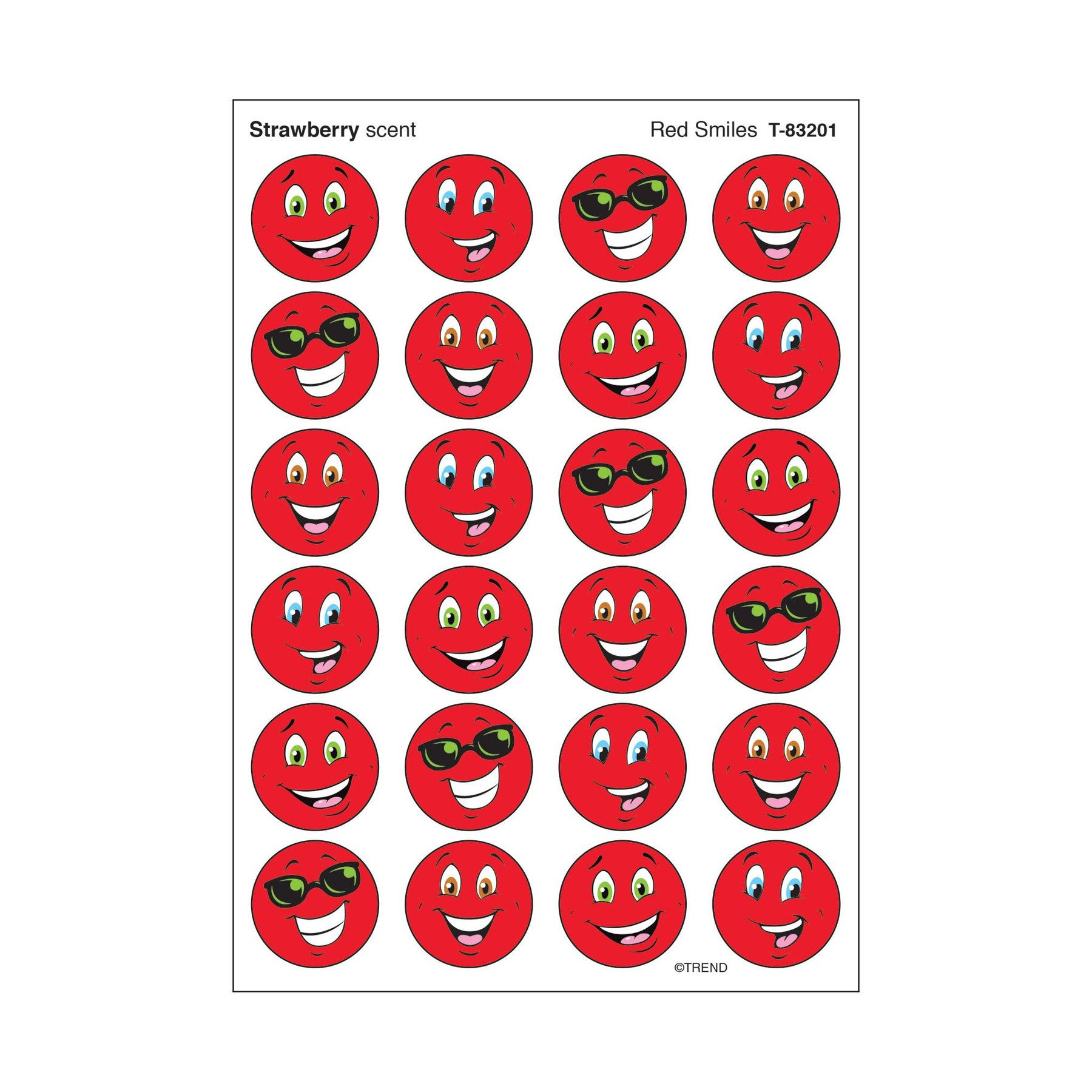 Red Smiles, Strawberry Scent Stickers