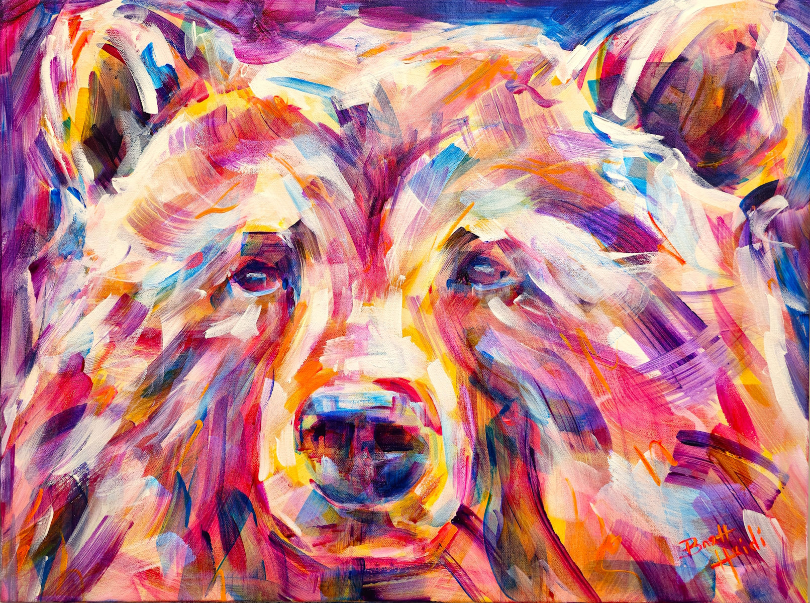 Bear portrait painting