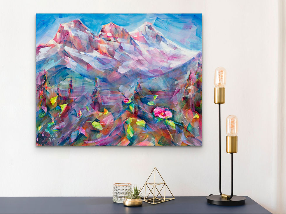 サムネイル： 'Morning Light'  Mountain Scene Painting