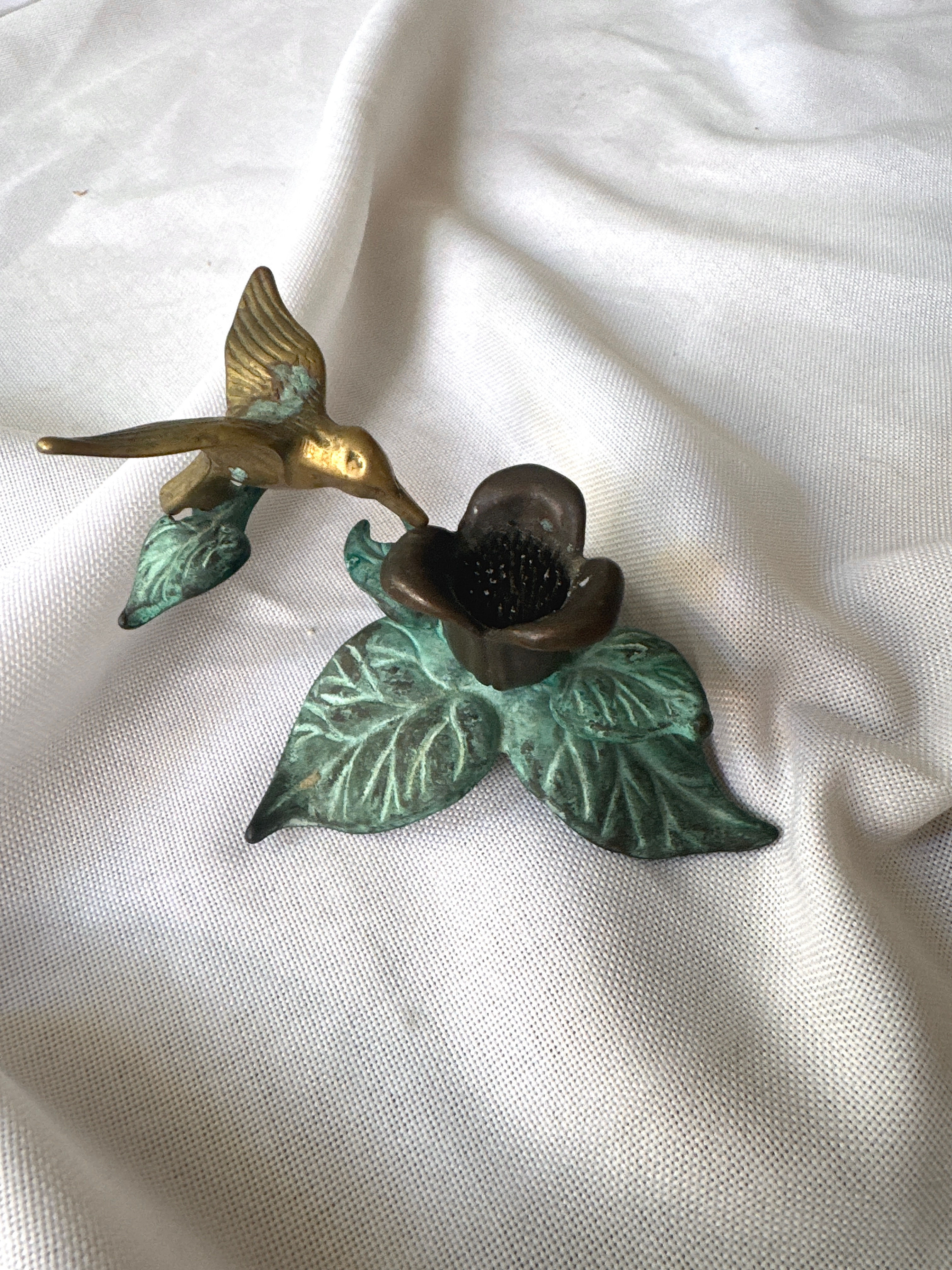 Verdigris Patina Bird Figurine