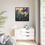 Thumbnail: Framed Floral Canvas Art Print, Blue and Gold