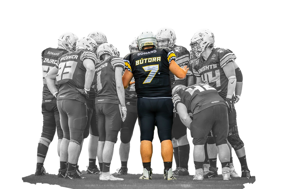 BB7 football clinic huddle
