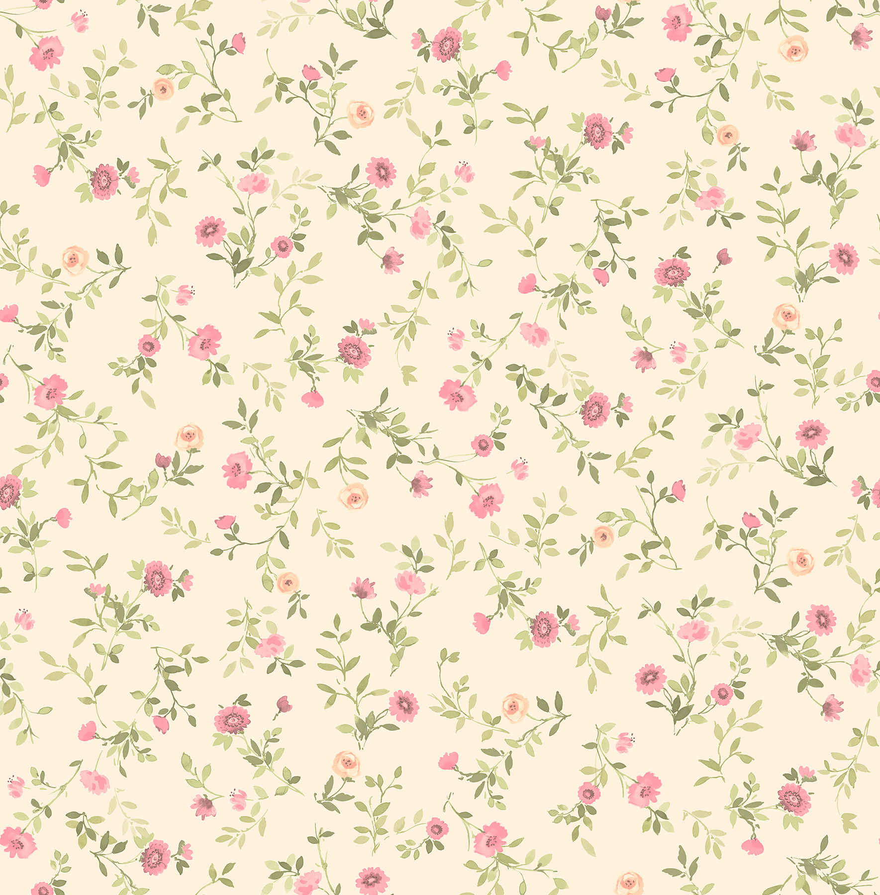 Bath by Advantage - Catlett Pink Floral Toss Wallpaper