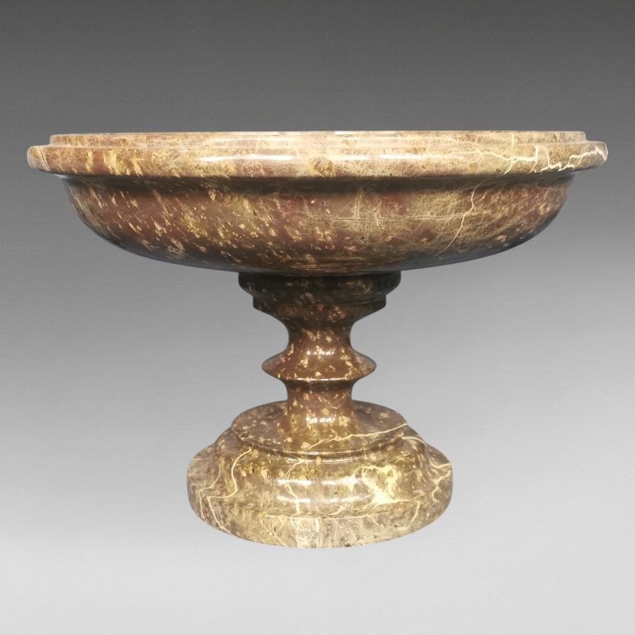 Thumbnail: Antique 19th Century Cornish Serpentine 'Marble' Tazza Fruit Bowl