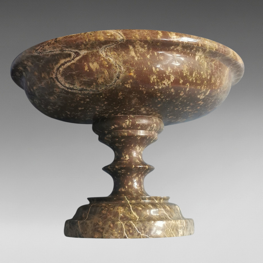 Thumbnail: Antique 19th Century Cornish Serpentine 'Marble' Tazza Fruit Bowl