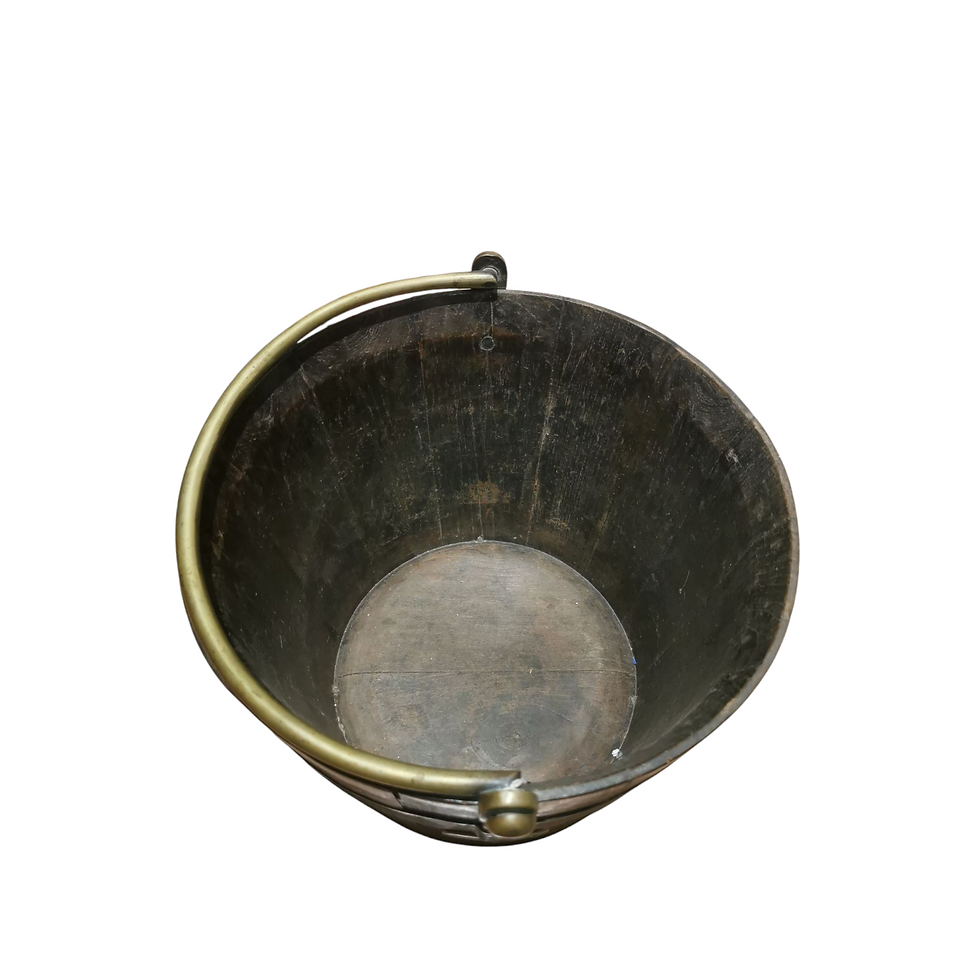 Thumbnail: Georgian Brass Bound Mahogany Peat Bucket