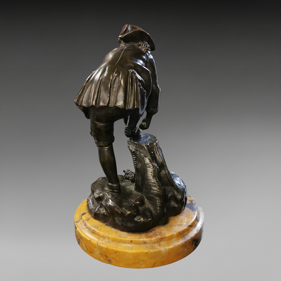 Thumbnail: Antique 19th Century French Bronze Figure Of A Skater After Aime Millet 1819-91