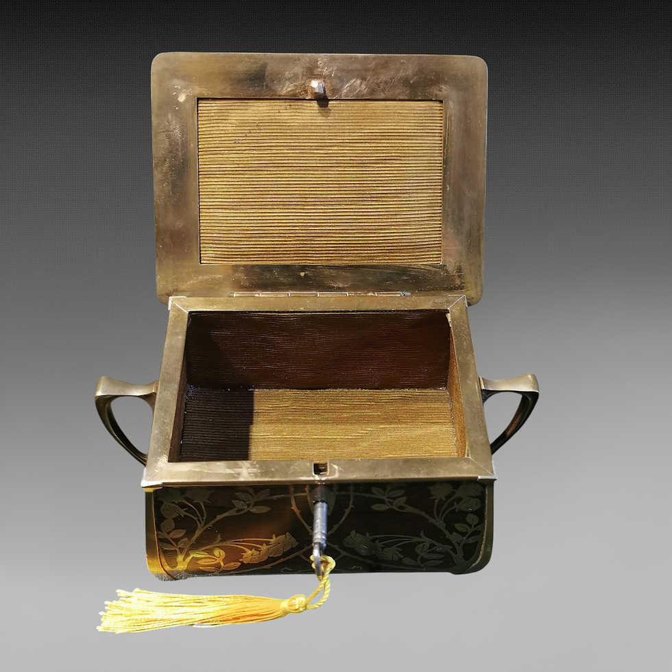 Thumbnail: Erhard & Söhne Jugendstil Rosewood & Brass German Art Nouveau Jewell Box C1900