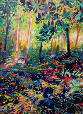 Pink abstract forest