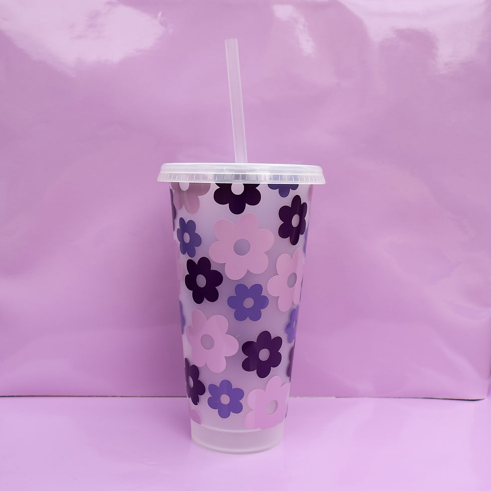 Purple Flower Power Cold Cup