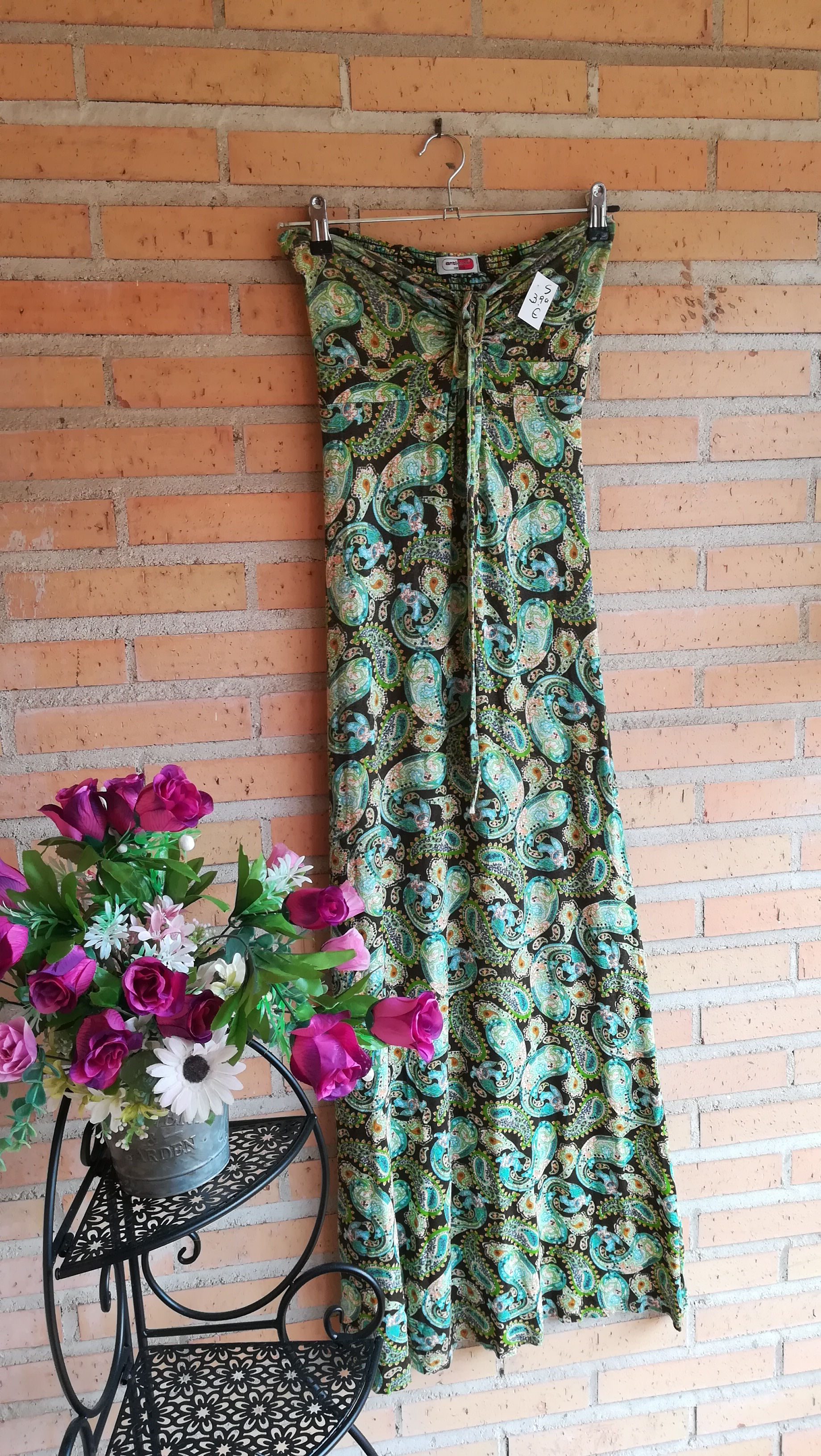 Vestido verde estampado TS