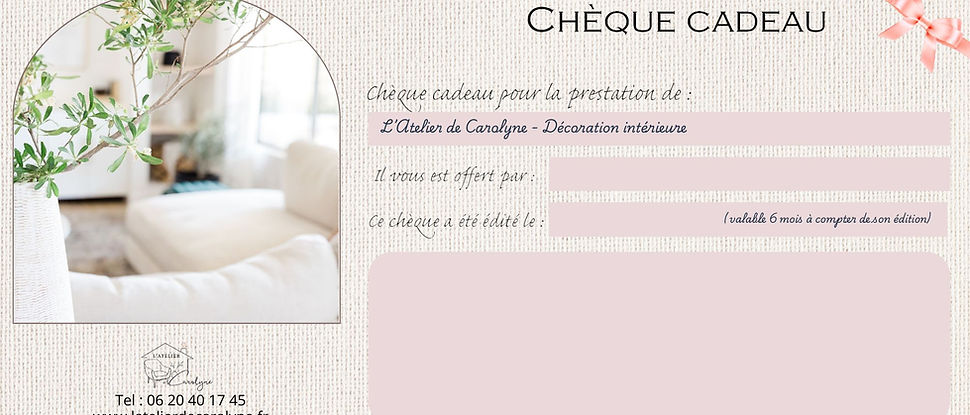 offrir un chèque cadeau décoratrice d'intérieur nord isère