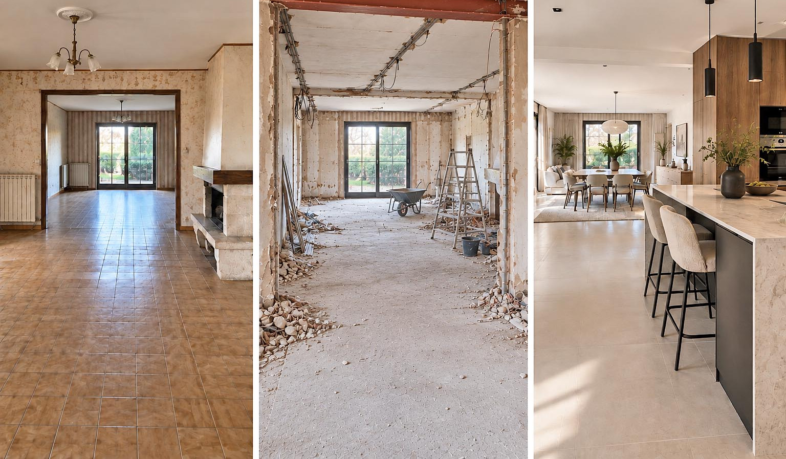 avant/après : travaux aménagement cuisine isère