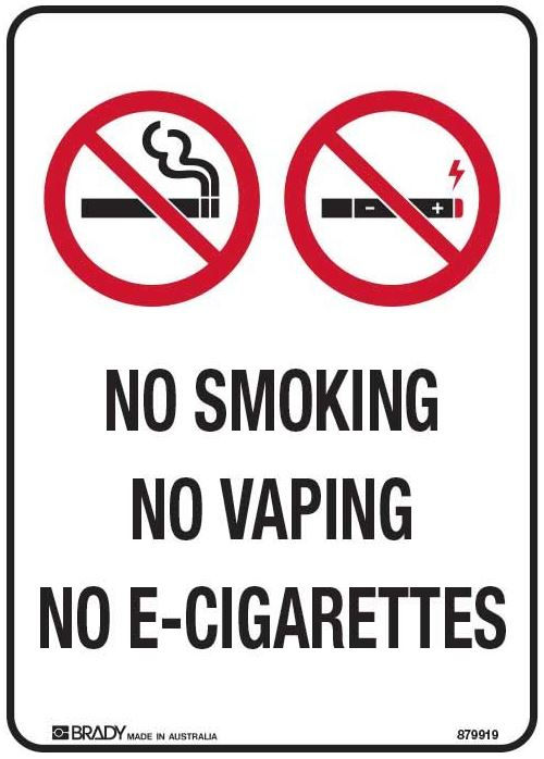 BRADY-879920-No Smoking, No Vaping, No E-Cigarettes