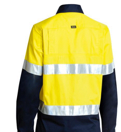 थंबनेल: BISLEY--BL6896-Womens Taped Hi-Vis Cool Lightweight Drill Shirt
