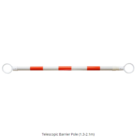 CP-Telescopic Barrier Pole (1.3-2.1m)- Yellow/Black-Blue/White-Red ...