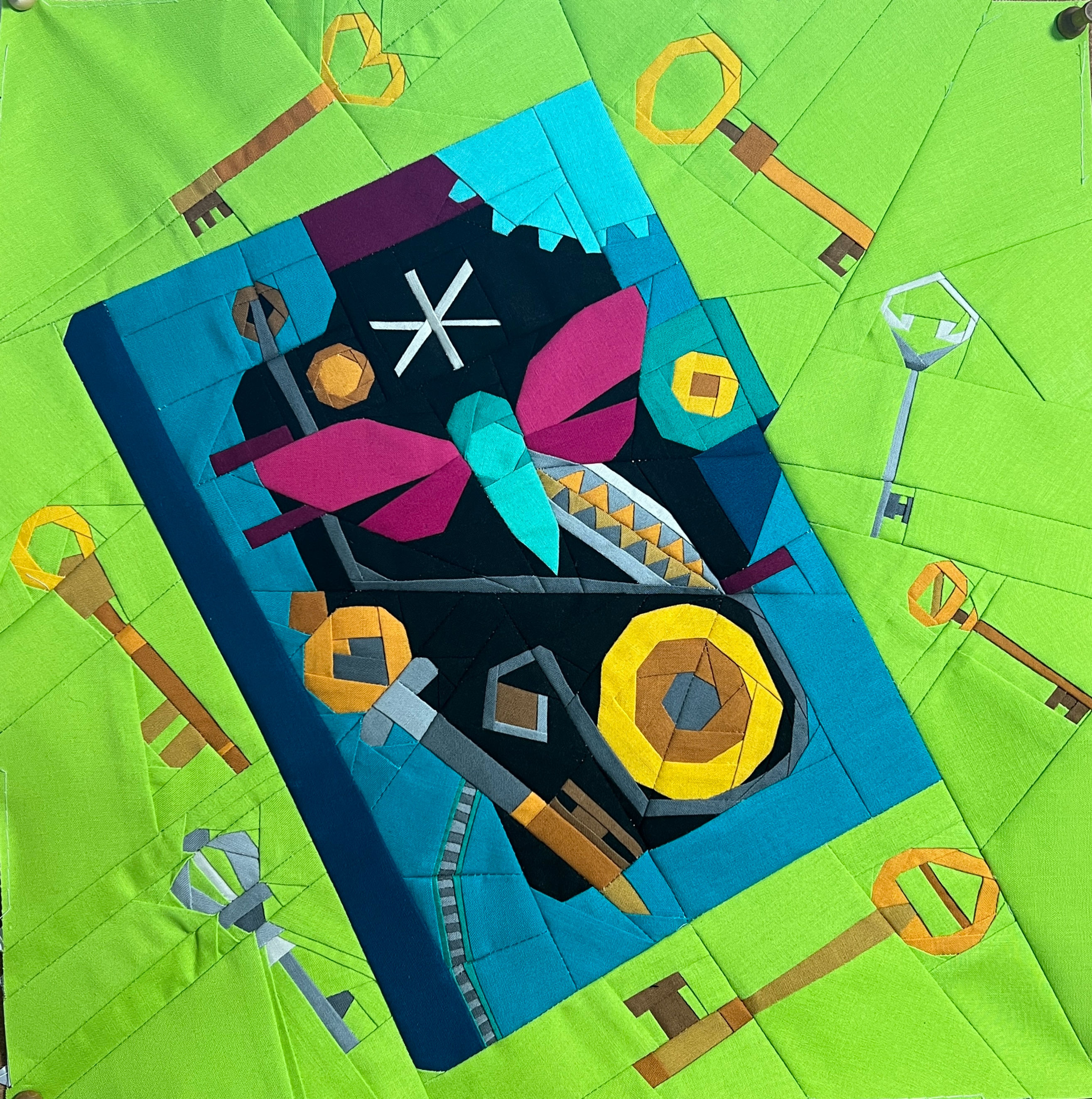 Steampunk Key Diary Foundation Paper Piecing Pattern