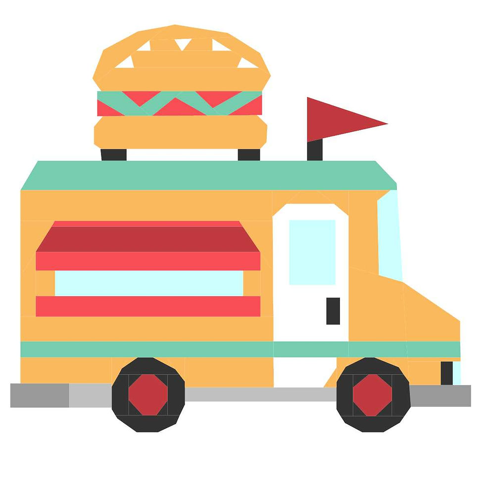 Thumbnail: Burger Food Truck Foundation Paper Piecing Pattern