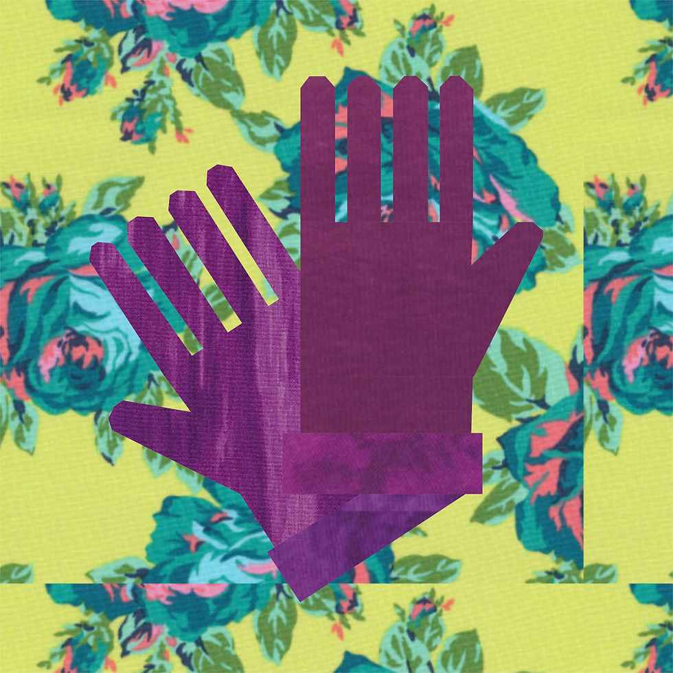 Thumbnail: Garden Gloves Spring Foundation Paper Piecing Pattern