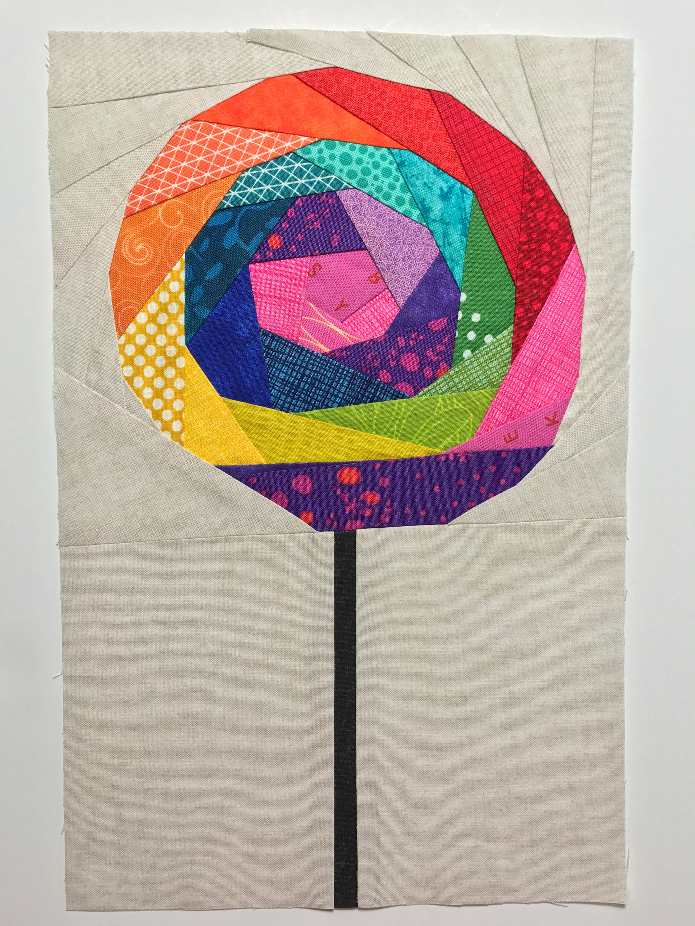 Lollipop Rainbow Geometric Foundation Paper Piecing Pattern