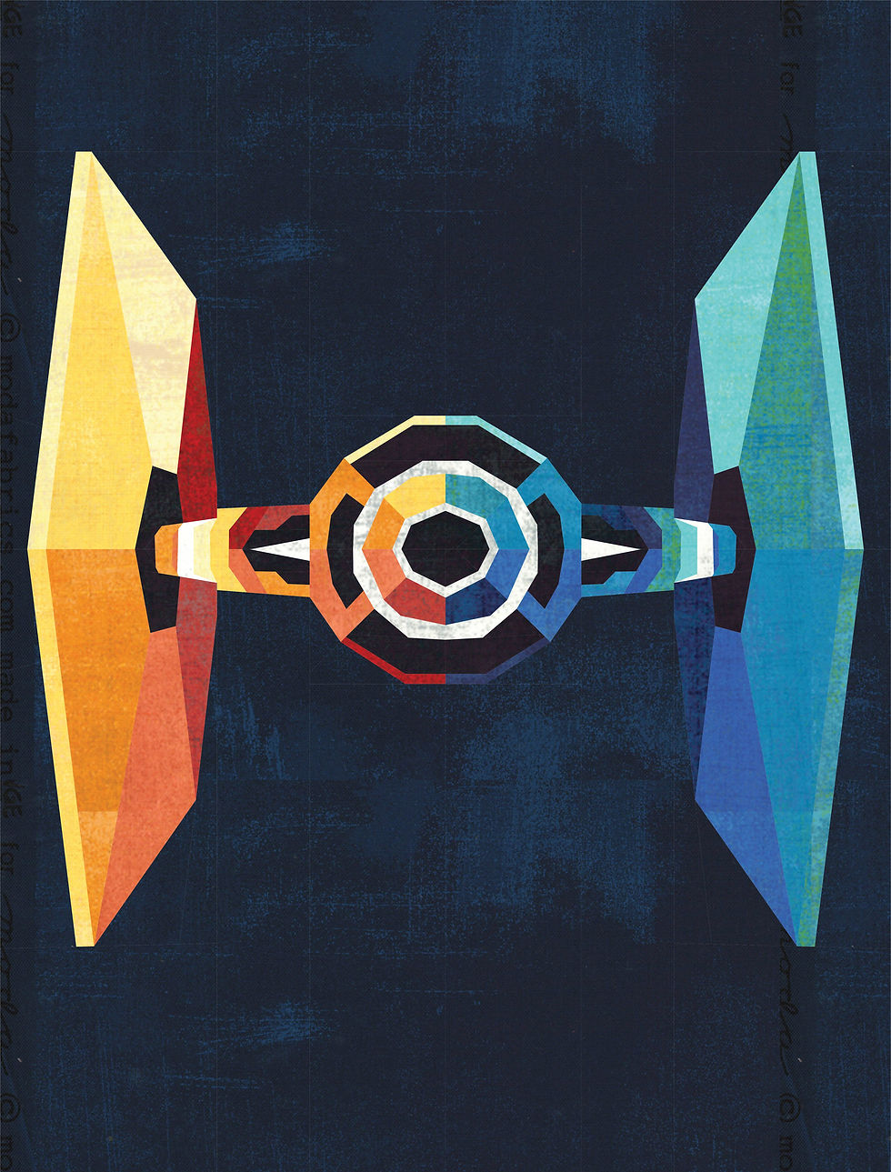 Thumbnail: Rainbow Tie Fighter Foundation Paper Piecing Pattern