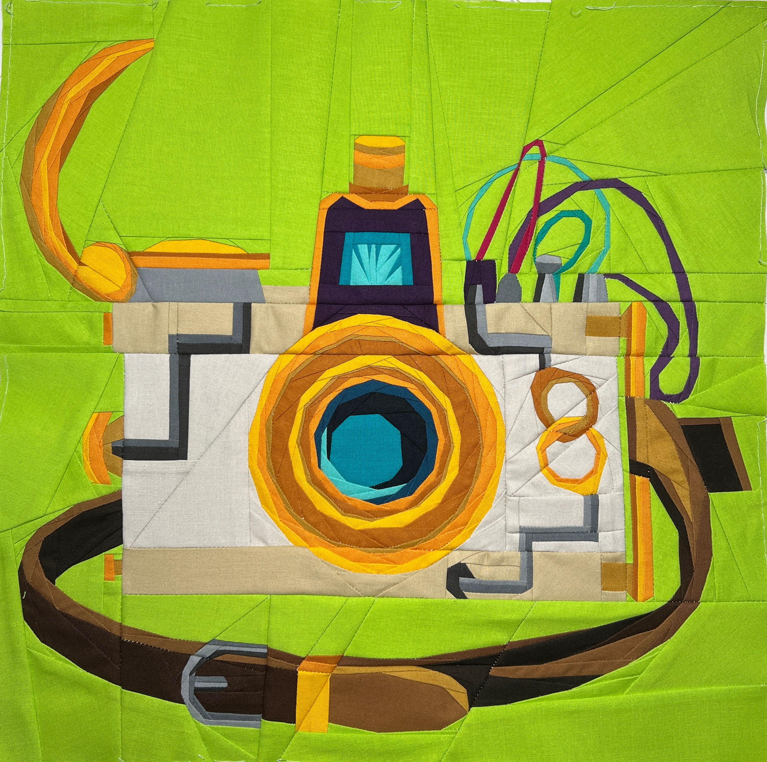 Steampunk Camera Vintage Foundation Paper Piecing Pattern