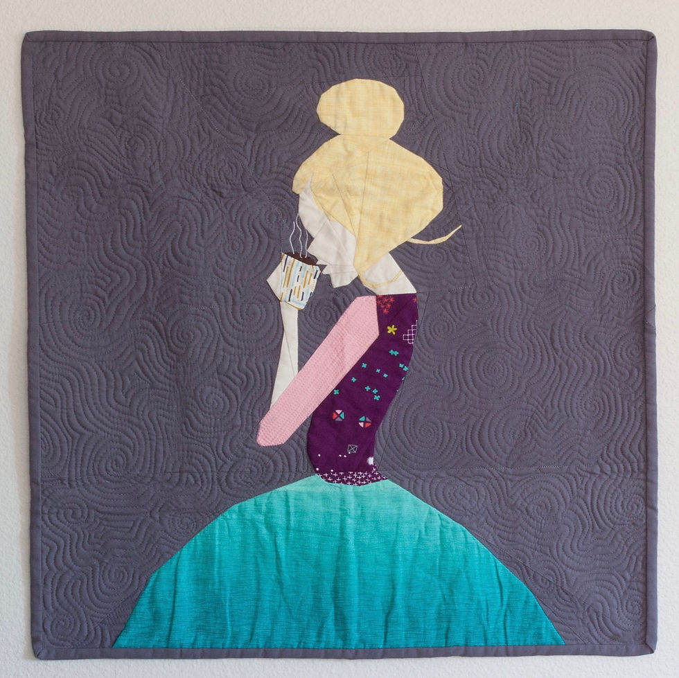 Morning Bliss Girl With Coffee Tea Foundation Paper Piecing Pattern