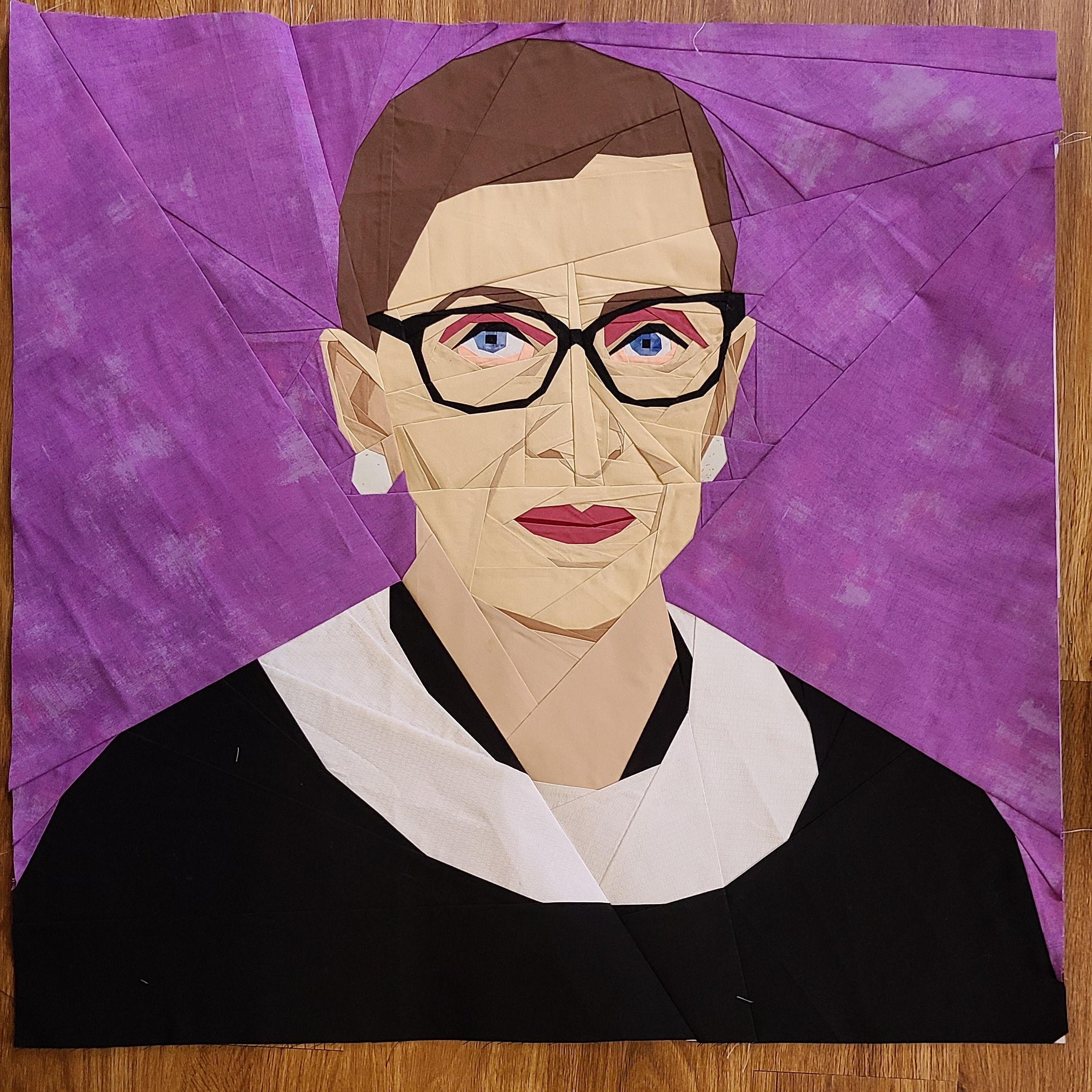 Ruth Bader Ginsburg Portrait Foundation Paper Piecing Pattern