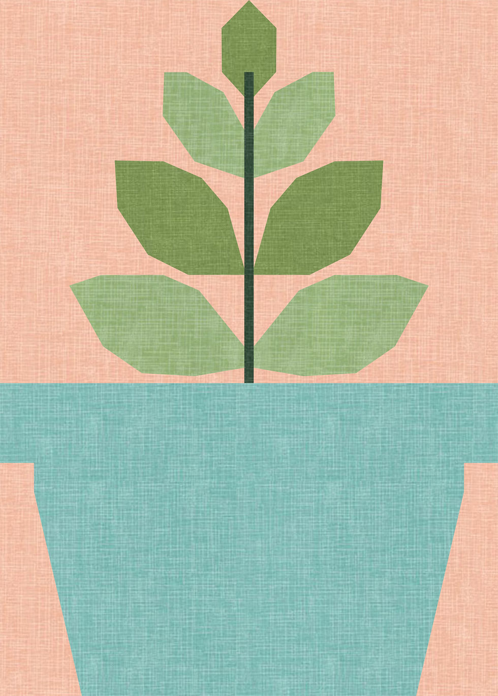 Thumbnail: Plant Rubber in a Vase Foundation Paper Piecing Pattern