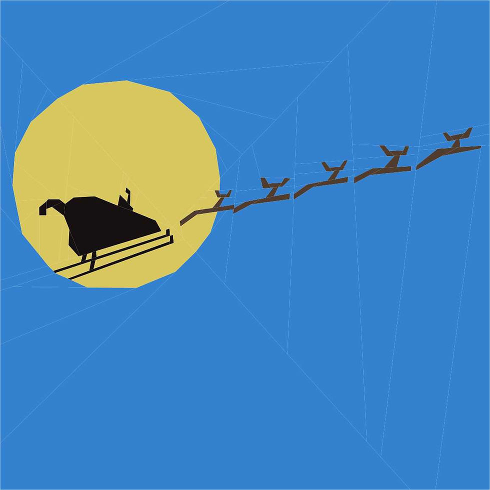 Thumbnail: Santa Flying Across the Moon Foundation Paper Piecing Pattern