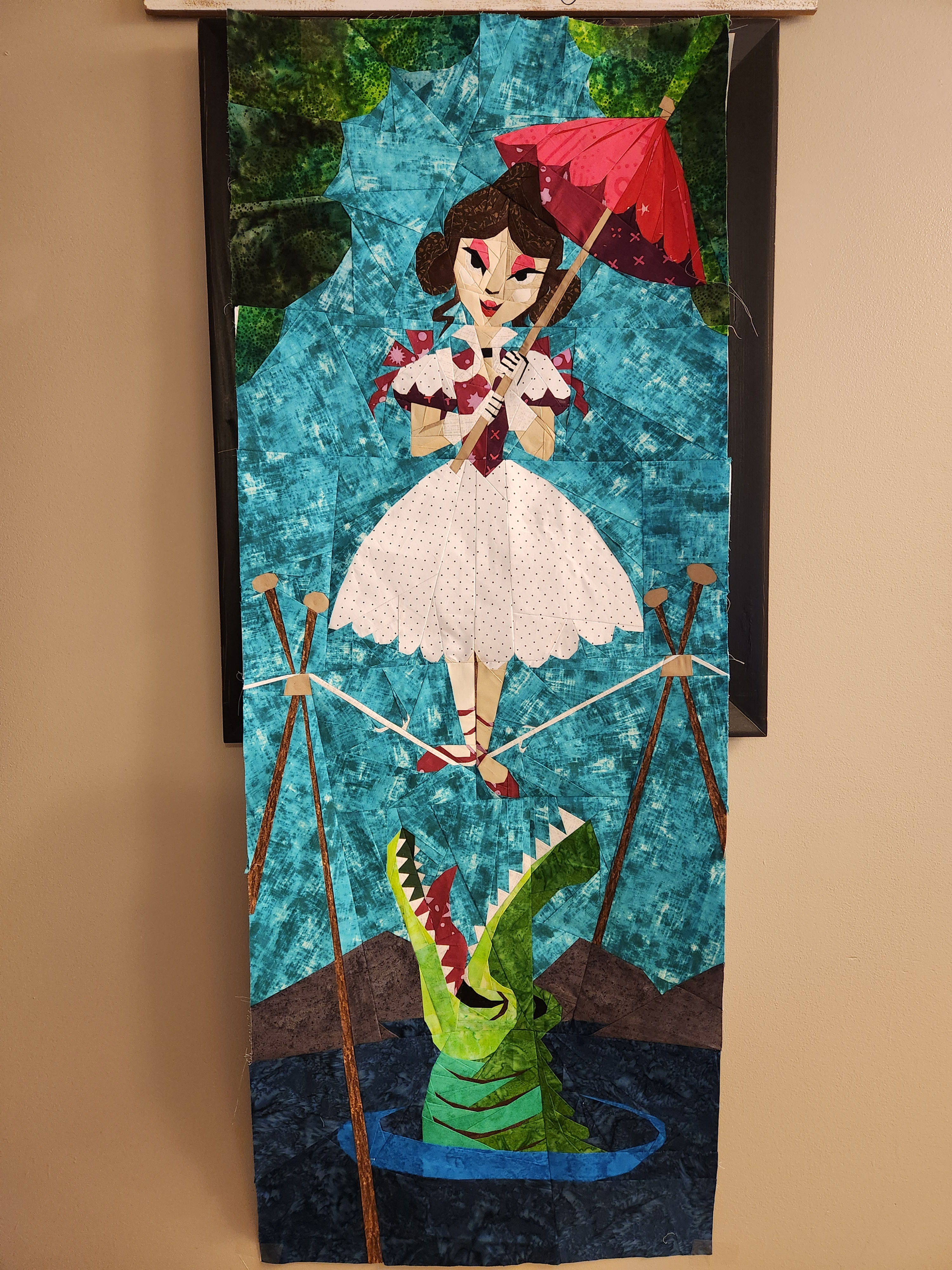 Tight Rope Walker Stretching Portrait Artwork Foundation Paper Piecing Pattern