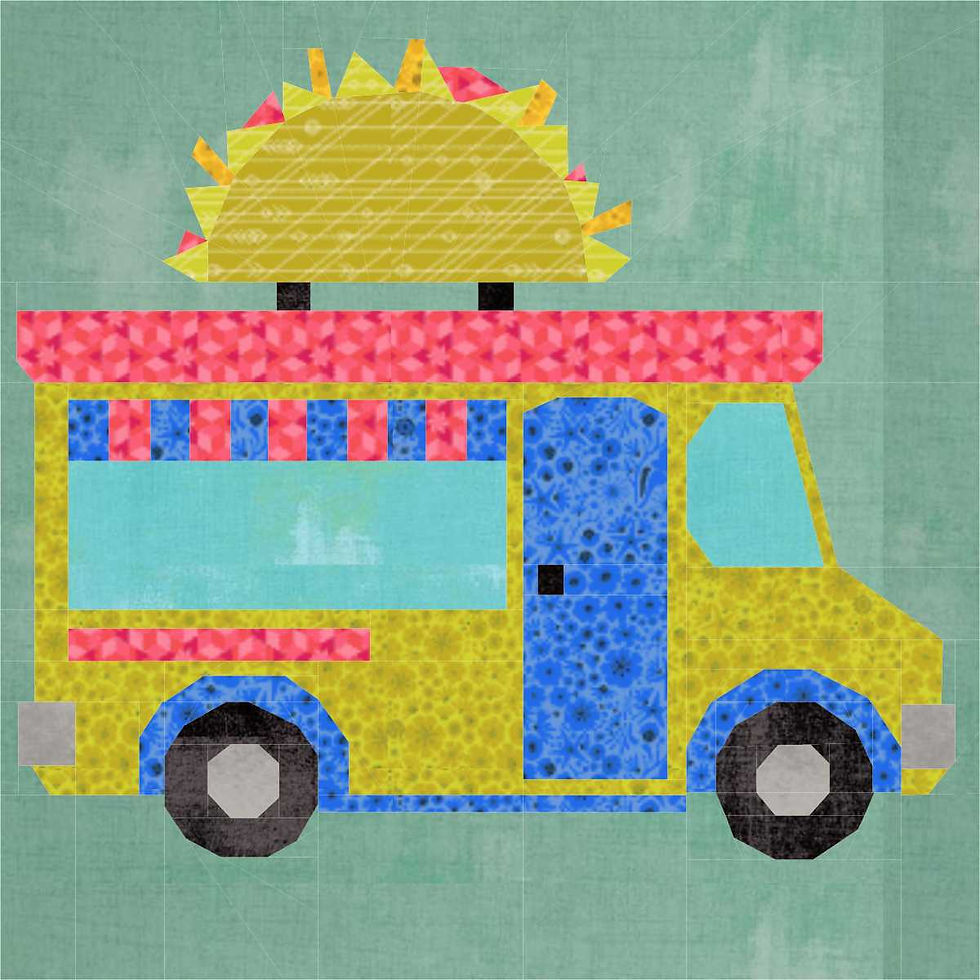 Thumbnail: Taco Food Truck Foundation Paper Piecing Pattern