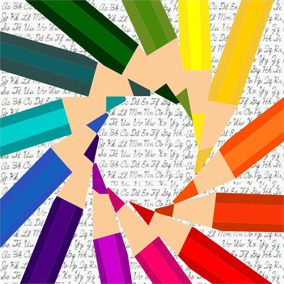 Thumbnail: Colored Pencils Foundation Paper Piecing Pattern