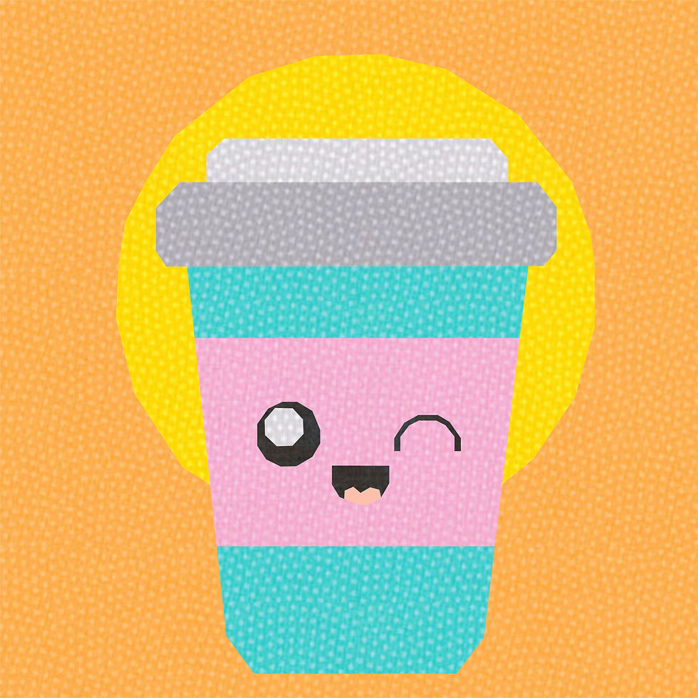 Thumbnail: Cute Coffee Cup To Go Foundation Paper Piecing Pattern