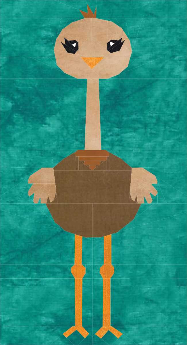 Thumbnail: Ostrich Foundation Paper Piecing Pattern
