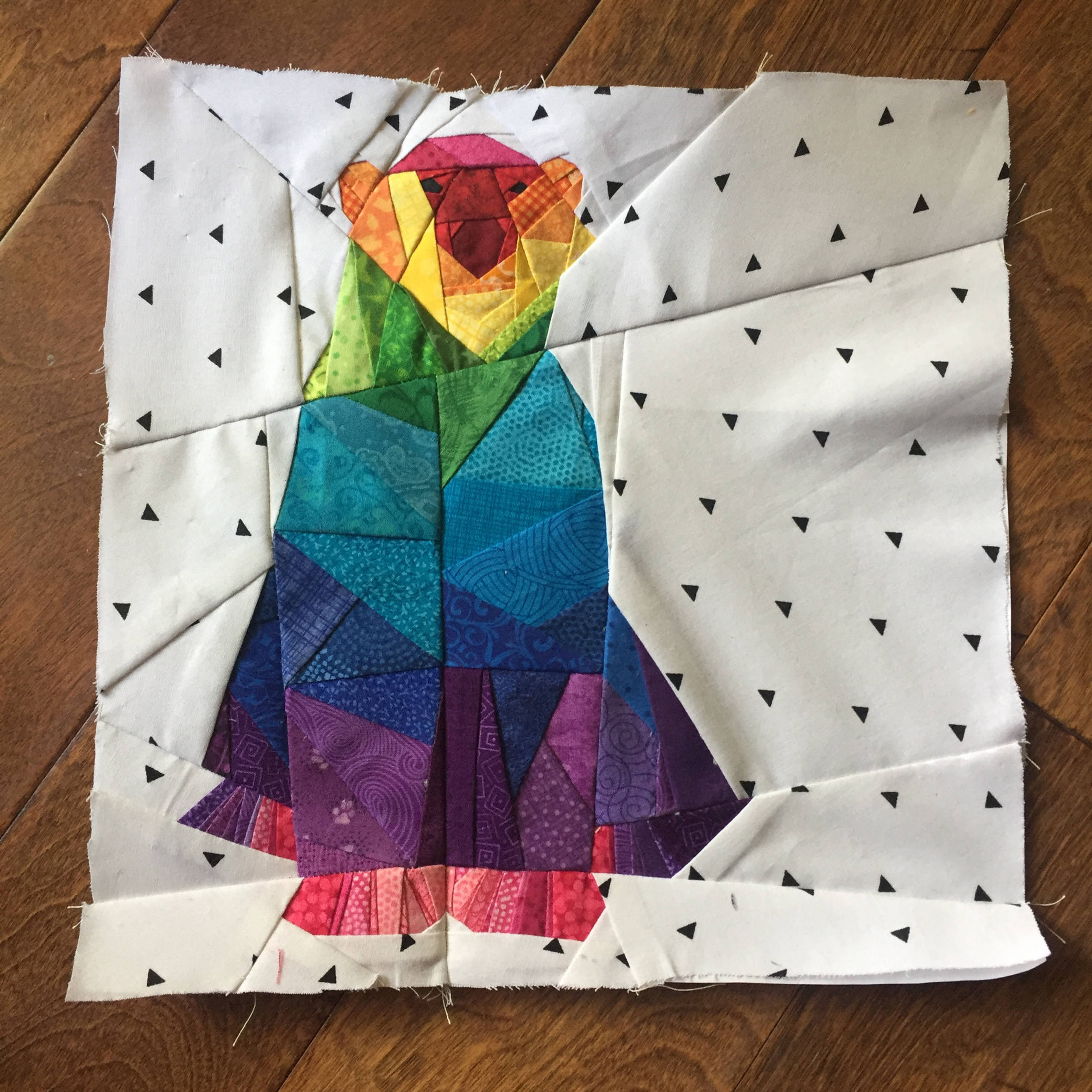 Geometric Polar Bear Foundation Paper Piecing Pattern