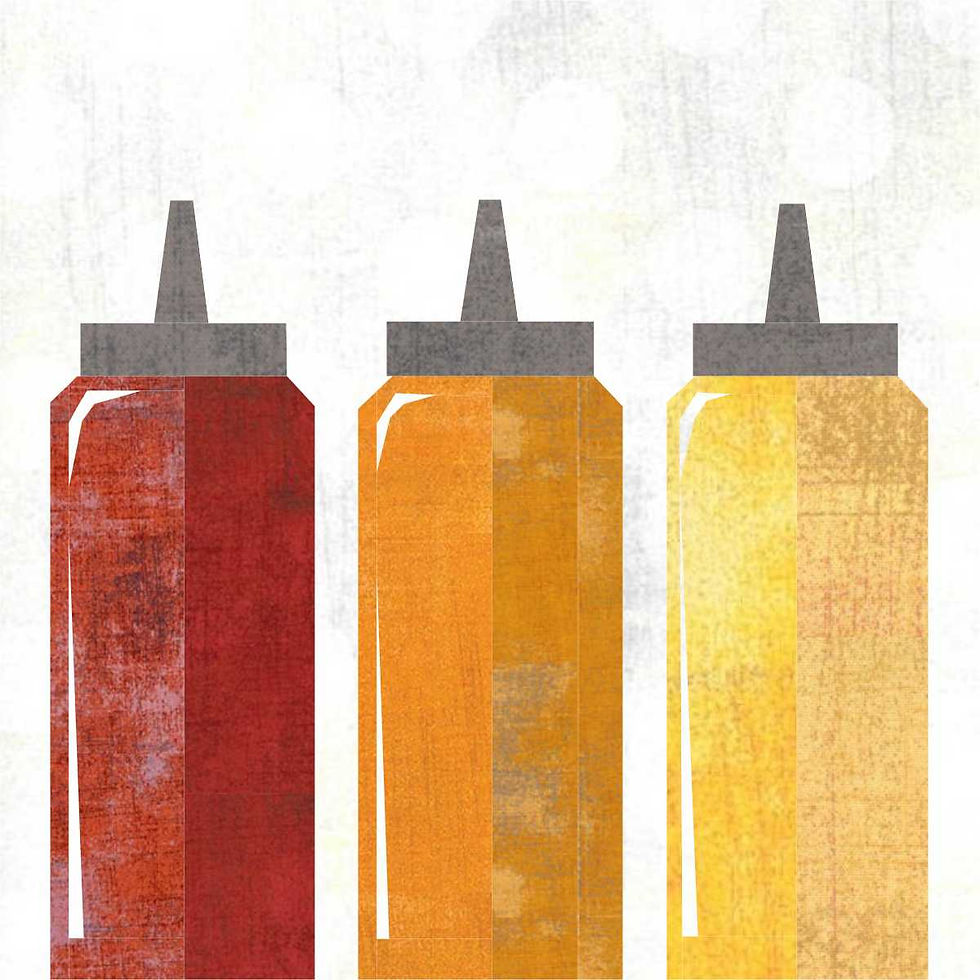 Thumbnail: Food Truck Condiments Foundation Paper Piecing Pattern
