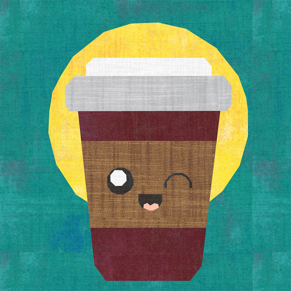 Thumbnail: Cute Coffee Cup To Go Foundation Paper Piecing Pattern