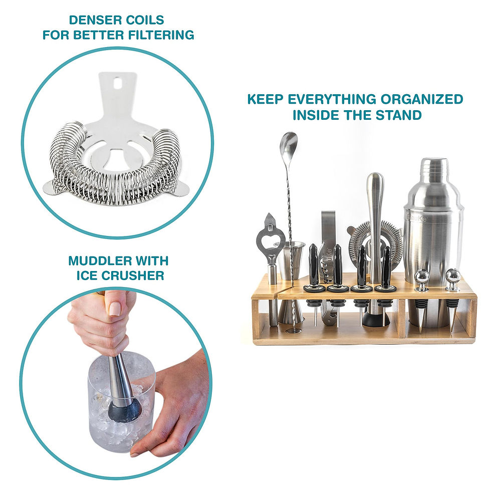 Thumbnail: Stainless Steel Cocktail Shaker Set with Stand - 1