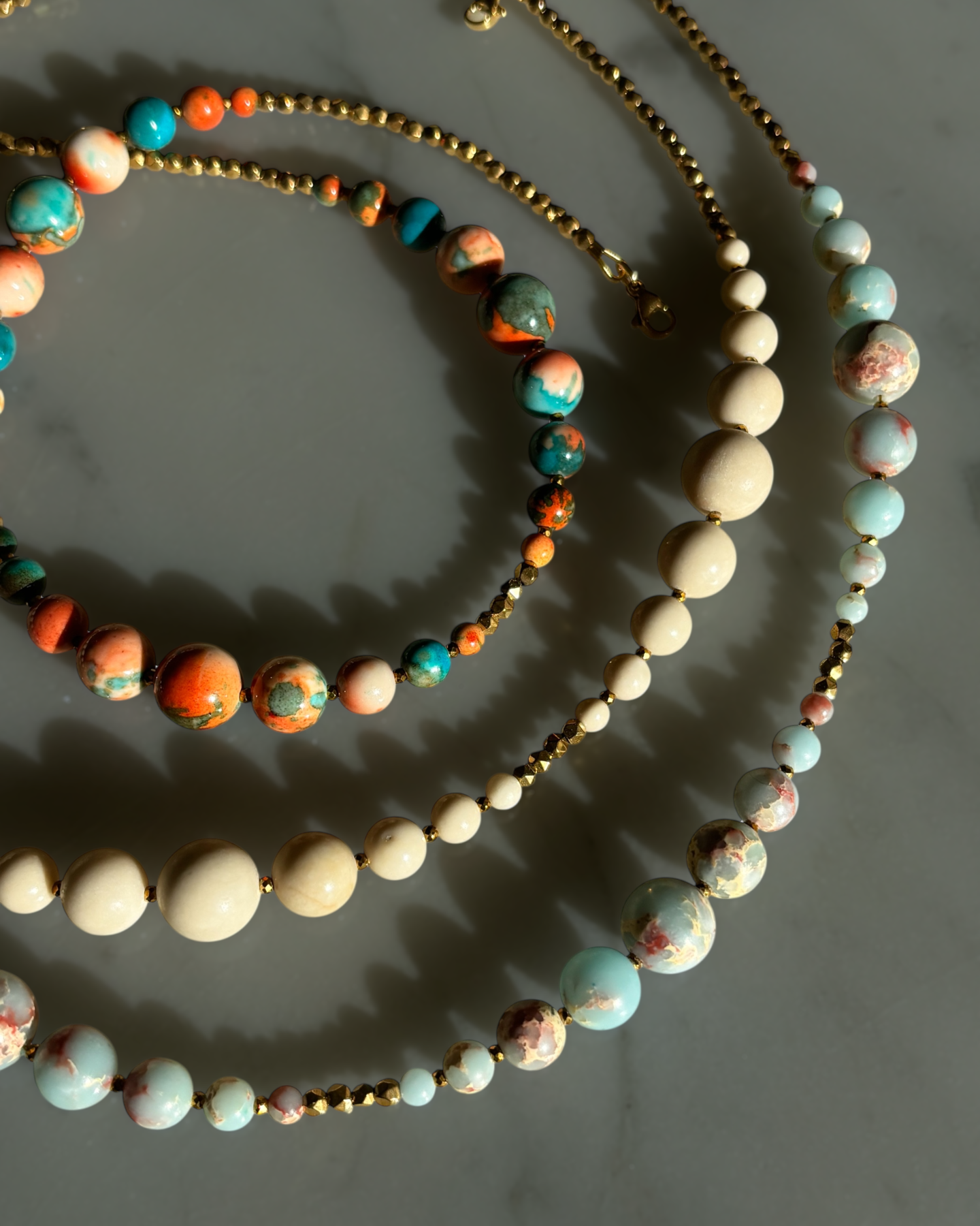 Collier ras de cou choker jaspe naturel style bohème chic