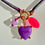 Miniature : Variante “XOXO” : pendentif cœur pastel violet sur cordon tressé.